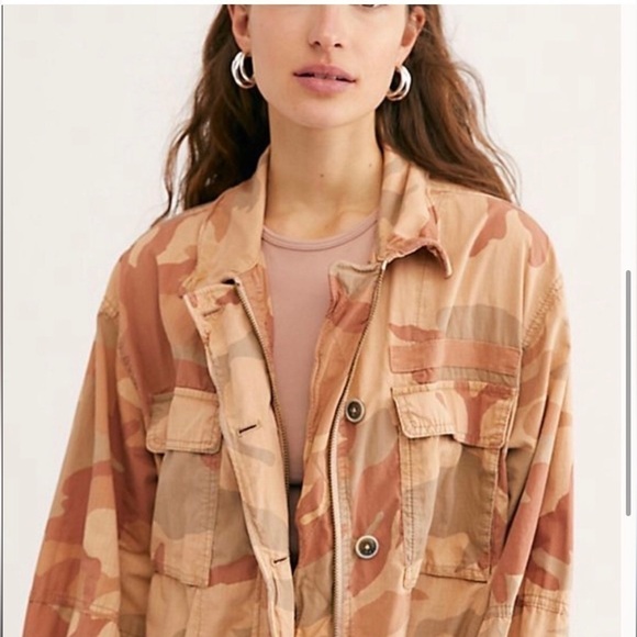 FREE PEOPLE Lead The Way Camo Jacket 🧥 | Longline Utility Grunge - Picture 7 of 16